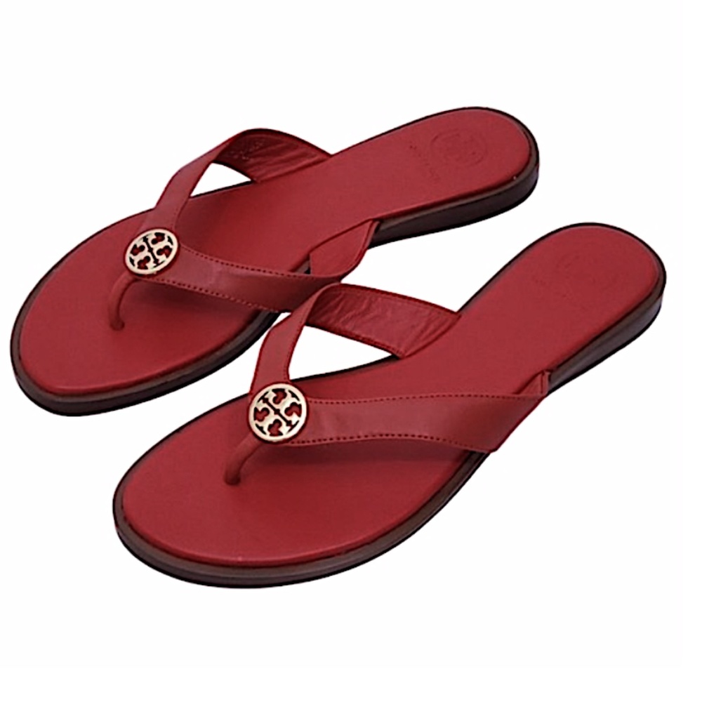 New Calf Leather red Benton Thong Sandals